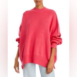 Free people easy street tunic sweater size XS in hot pink color